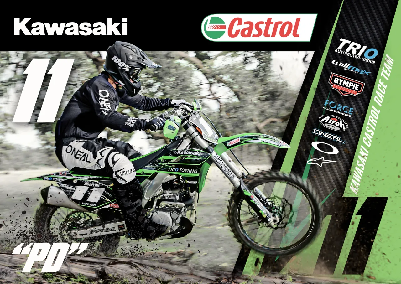 Kawasaki Castrol motocross poster with rider number 11