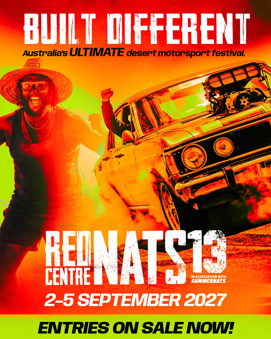 Red CentreNATS 13 Built Different event poster