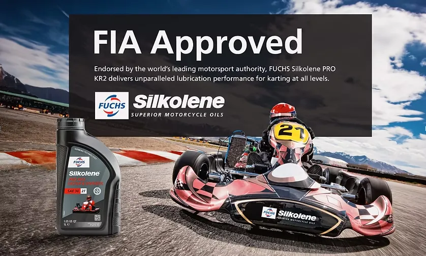 FUCHS Silkolene FIA Approved karting advertisement